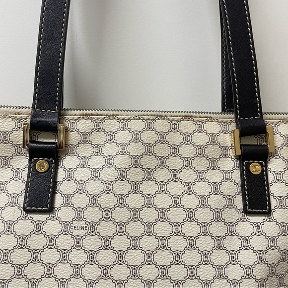 Celine Vintage Macadam Monogram Coated Canvas Tote Bag - Picture 3 of 16